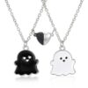 Collier d'Amitié Hifot pour Filles BFF en Argent, Cadeau Anniversaire pour Sœurs et Amies, Pendentif Cœur Fantôme