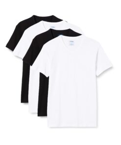 Athena Athena - T-shirts Homme Col V 100% Coton Bio Label OEKO-TEX® - Hypoallergénique, Lot de 4 - Maillots de Corps Cer