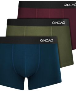 QINCAO Boxer Coton Confortables pour Homme - Respirants sans Étiquettes, Idéaux pour Voyage et Travail OEKO-TEX STANDARD