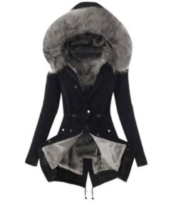 RLEHJN Manteau Femme Longue Polaire Doublé Épais Chaud Veste Chaude D'hiver Pour Femmes Avec Poches
