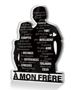 Puto Décor Acrylique Frère et Sœur Noir Message Émotionnel Français Cadeau Familial