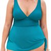 CUPSHE Robe de bain grandes tailles pour femme - Élégante - Col en V - Ourlet noué