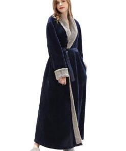 Peignoir Femme Hiver Chaud OEKO-TEX PUTUO Peignoir de Chambre Polaire Longue pour Femmes