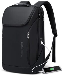 BANGE Sac à dos professionnel étanche pour ordinateur portable de 15,6" avec port de charge USB et poche de rangement, s