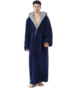 PUTUO Peignoir Robe de Chambre pour Homme: Doux et Chauffant en Polaire Pilou Pilou pour l'Hiver - Cadeau Idéal en L-XXL