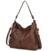 VX VONXURY Sac Bandoulière Femme en Cuir PU avec Poches Latérales Sac Hobo pour Travail et Voyages Cadeau Femme
