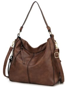 VX VONXURY Sac Bandoulière Femme en Cuir PU avec Poches Latérales Sac Hobo pour Travail et Voyages Cadeau Femme