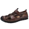 Chaussures décontractées sandales en cuir respirantes pour hommes été plage Cuissardes Pour Hommes