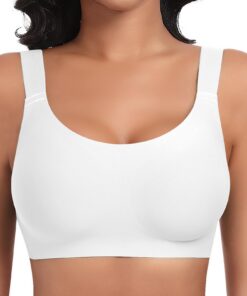 Soutiens-Gorge Femme Sans Armature Confort Sans Coutures Classique Col U avec Coussinets Ajustables - Brassière Femme Do