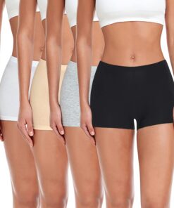 Boxer Femme Coton Lot de 4 Large Entrejambe Panty Shorts