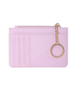 ZEACCT Porte-Cartes Mince en Cuir pour Femmes, Porte-Monnaie à Fermeture Éclair Mini, Protecteur de Carte de Crédit Élég