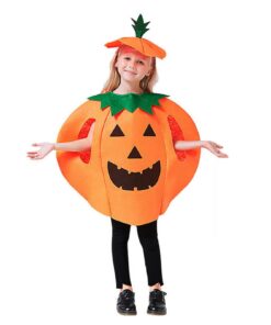 Costume d'Halloween de Citrouille pour Enfant Halloween Citrouille avec Chapeau Fonctionnel Cadeau Halloween Enfant