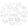 Hifot Reglable Bague Femmes Adolescentes Argent Ornement Fleur Perles Empilable Vintage Bohème Cadeau 22 Pièces
