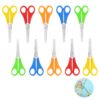 RUCUDIM RUCUDIM ciseaux en acier inoxydable pour enfants - Lot de 10 paires - Avec échelle en cm - 5 couleurs