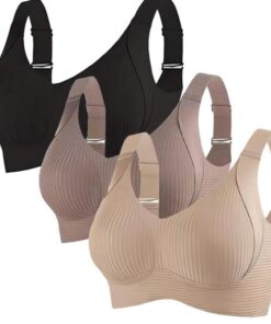 Soutien-gorge côtelé Push Up réglable sans fil Thefortunately Bra, réduit la taille, confortable et élégant, taille M-L