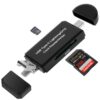 AXFEE Micro SD Liseuse 4-en-1 USB |0 et USB-C | Compatible Mac et iPhone 15 | Caméra et Android | Rapide et pratique | S