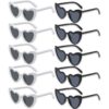 Vimmvid Lot de 10 paires de lunettes de soleil en forme de cœur - Pratiques et très tendance - Pour fêtes, mariages et a