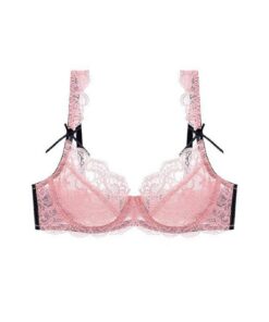 LAOSU Soutien-Gorge Croisé Dos avec Nœud Sexy - Ultra Mince en Dentelle pour Femmes, Soutien Gorge Rassemblant