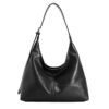 Sac à Main JiaDanweng Tout Cuir Classique Chic pour Femmes - Noir|Randonnée quotidienne professionnelle|Tout Cuir|Rando