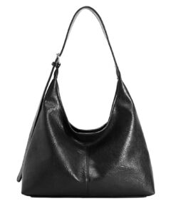 Sac à Main JiaDanweng Tout Cuir Classique Chic pour Femmes - Noir|Randonnée quotidienne professionnelle|Tout Cuir|Rando