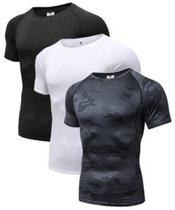 Holure Lot de 2 t-shirts à manches longues pour homme en compression - Coupe ample - Parfaits pour les sports d'hiver