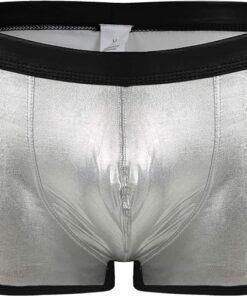 Culotte Hommes Sexy Couleur Unie Élastique Anti-Gauchissement Silk Texture Taille Basse