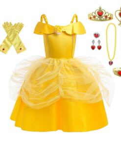 Robe Princesse Lito Angels Déguisement Jaune pour Enfant Fille et Bébé Avec Accessoires de princesse Costume Fête de Car