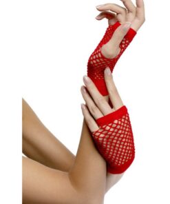 Charmoni Mitaines Courtes Resille Extensible pour Femme en Polyamide Taille Unique - Rouge_estimators