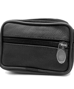 Charmoni Portefeuille Homme Noir avec Anneau Porte clé Multi Poches zippée Cuir Véritable Mode Homme Femme