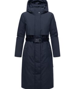 Navahoo Manteau d'hiver Waldbummler chaud et imperméable pour femme - Capuche amovible et ceinture de taille - 14 XS à 3