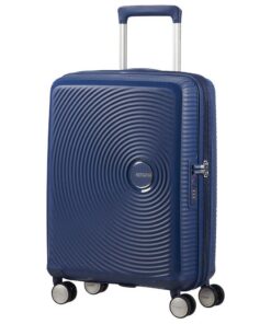 Valise Spinner American Tourister Soundbox Extensible Bleu, 55 cm Bagage Cabine 35.5/41 L