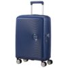 American Tourister S Soundbox Valise Spinner Extensible, 55 cm, 41 L, Bleu (Midnight Navy) - Bagage Cabine Léger, Durabl