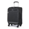 Titre SEO : Bagages cabine souple Amazon Basics - Noirs, extensibles, 4 roues pivotantes, poche zippée - 53 cm