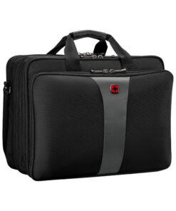 WENGER Mallette pour Ordinateur Portable 17 Pouces, Système d’Organisation, 26 l, Bureau Voyages d’Affaires, Noir/Gris,