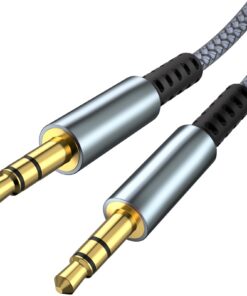 Câble Jack 3,5 Mâle Stéréo en Nylon Tressé Lalasi Gris pour Casque et TéléphonePortable