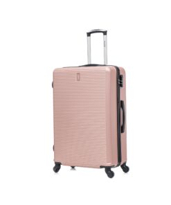CELIMS Grande Valise de Voyage Rigide en ABS | 4 Roues Légère avec Serrure Intégré | Valise 75cm pour 23kg | Rose Gold