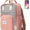 YAMTION Sac à Dos pour Filles et Femmes Ordinateur Portable 17 Pouces Sac Scolaire avec USB Port Sacoche Décontracté pou