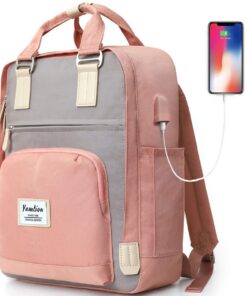 YAMTION Sac à Dos pour Filles et Femmes Ordinateur Portable 17 Pouces Sac Scolaire avec USB Port Sacoche Décontracté pou