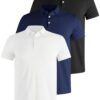 UEEKO Pack de 3 Polos Homme - Confort Optimal & Respiration Dynamique - Golf & Tennis - Tailles M-4XL