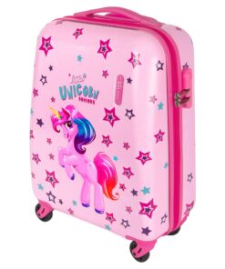 Valise Trolley Enfant PERLETTI Panda Licorne - Bagage à Main Rigide Fils Fillette - Trolley Cabine Ryanair Easyjet Air F