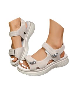MODSGUE Sandales orthopédiques confortables pour femme en grandes tailles - Chaussures d'été larges - Sandales de trekki