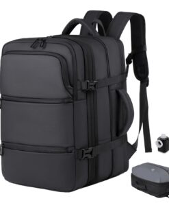 Venchin Sac à Dos Cabine Sous Vide Aspirable, Sac de Voyage Travel Compact 45x36x20 cm pour Easyjet avec Pompe Efficace,