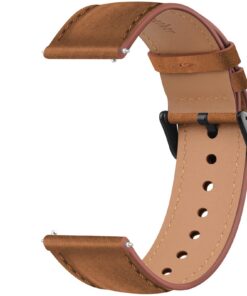 Bracelets de rechange Garmin en cuir et silicone - Compatible Forerunner 245/Muisc/645 & Venu/Venu Sq/Vivoactive 3 - Br