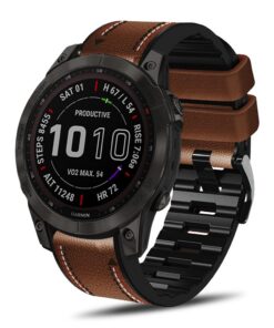 Bracelet QuickFit 22mm pour Garmin Instinct 45mm/Instinct 3 Solar/Fenix 8 47mm/Fenix E/Quatix 7 Pro, résistant en cuir e
