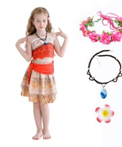 Costume Enfant Vaiana Filles Aventure Hawaii Noël Carnaval