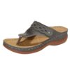 Tongs pour femmes grande largeur été chaussures à semelles compensées bohème sandales plates