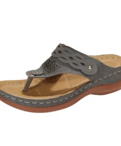 Tongs pour femmes grande largeur été chaussures à semelles compensées bohème sandales plates