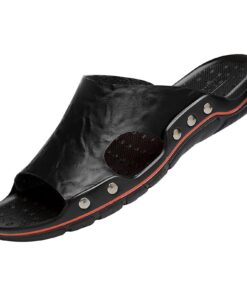 Chaussures de plage respirantes Nouvelles pantoufles en cuir Homme bordure surdimensionné 48 Yards bottes imperméables r