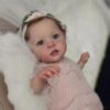 Poupée Reborn Fille Réaliste Lifelike 19 Pouces 48 cm Corps en Tissu Doux Cadeau d'Anniversaire et Noël