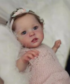 Poupée Reborn Fille Réaliste Lifelike 19 Pouces 48 cm Corps en Tissu Doux Cadeau d'Anniversaire et Noël
